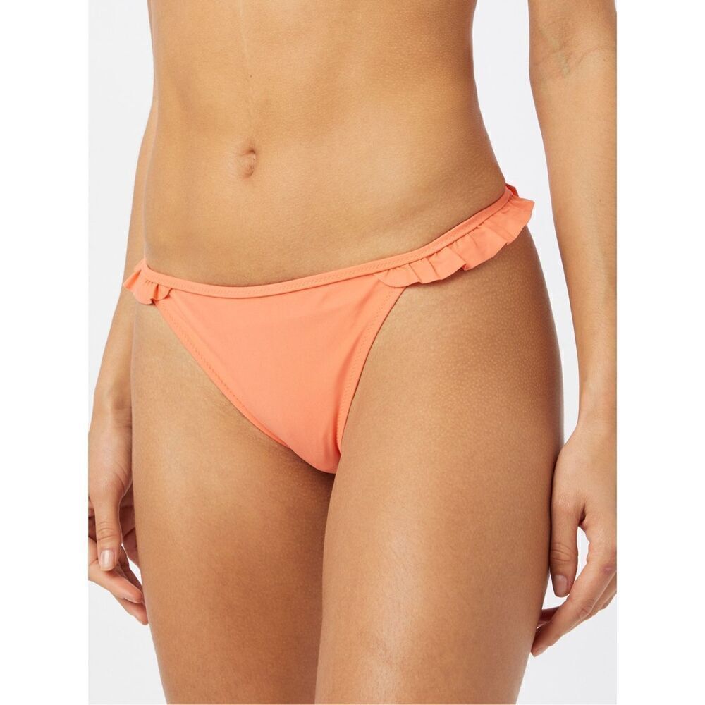Aerie Orange Ruffled Hip Bikini Bottoms Size Small *small flaw see photo